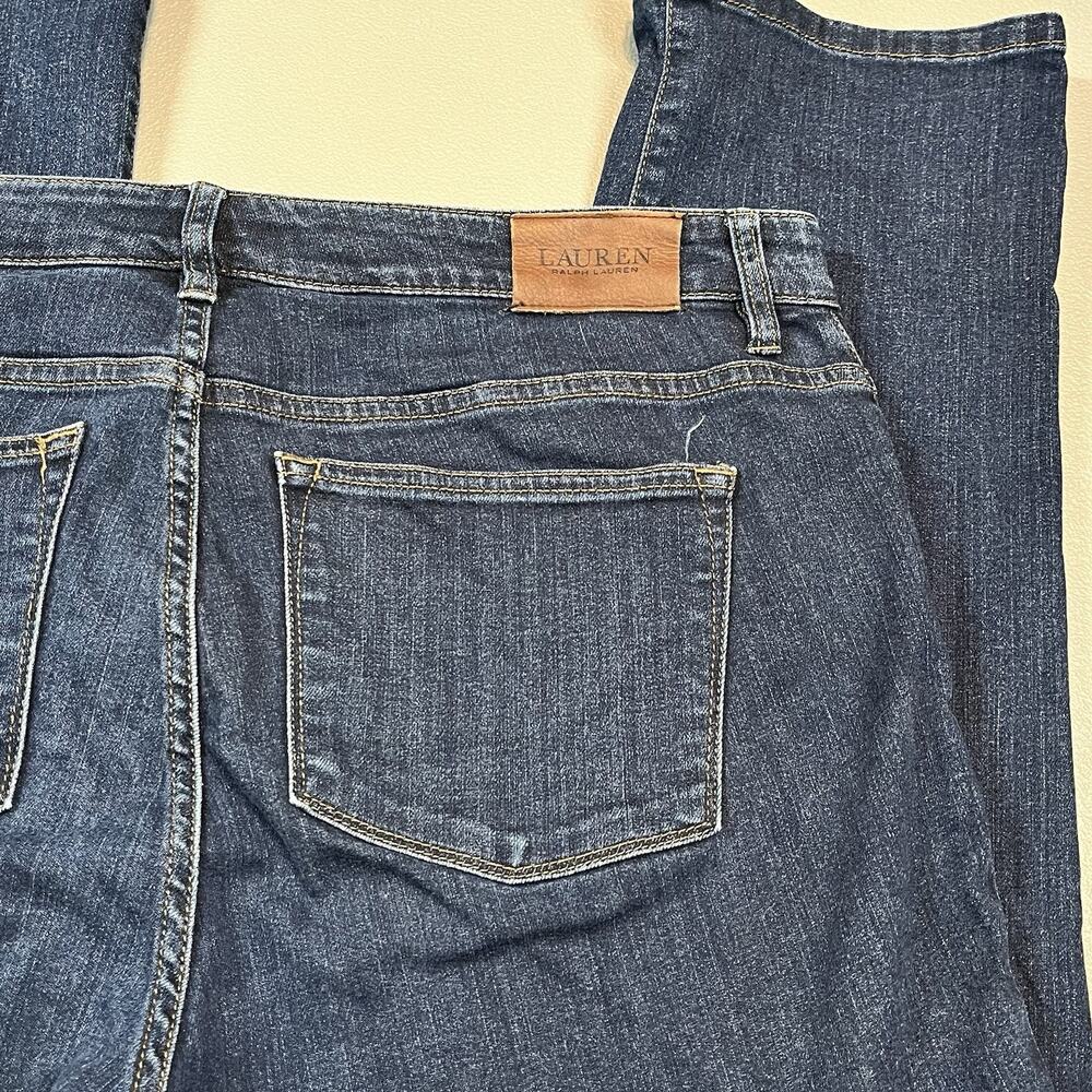 Lauren Ralph Lauren Jeans Women 14P Petite Curvy Modern Straight Blue Denim